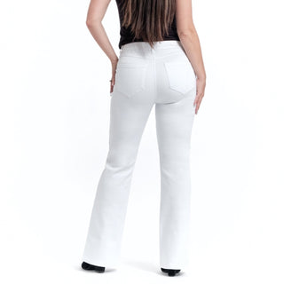 1822 30" High Rise Slim Boot Cut Jean-White - Elle J. Boutique - 1822