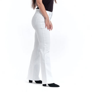 1822 30" High Rise Slim Boot Cut Jean-White - Elle J. Boutique - 1822