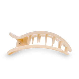 Almond Beige Large Flat Round Clip - Elle J. Boutique - Teleties