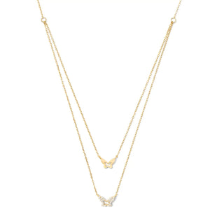 Double Layer Appeal Butterflies Necklace