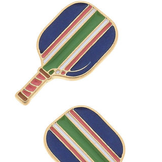 Ellie Pickleball Paddle Stud Earrings in Blue