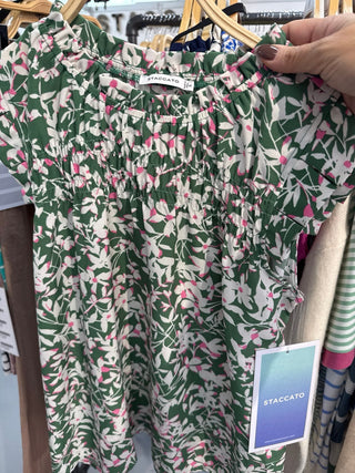 Green Floral Print Top - Elle J. Boutique - STACCATO