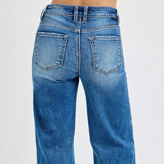 High Rise Ankle Wide - Cuff Jeans Tummy Control - Elle J. Boutique - RISEN