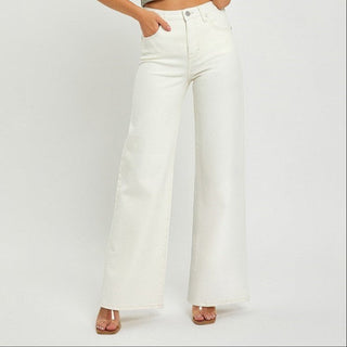 High Rise Tummy Control Jeans in Cream - Elle J. Boutique - RISEN