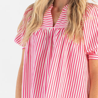 Maggie Top Lined Up Pink - Elle J. Boutique - MARY SQUARE