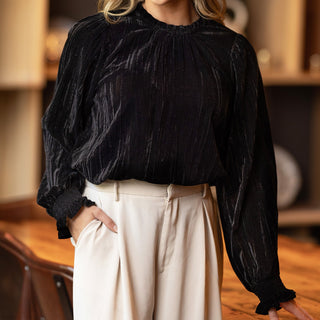 Quinn Top Velvet Black - Elle J. Boutique - Michelle McDowell