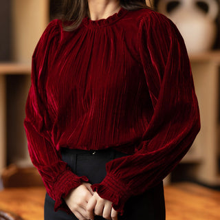 Quinn Top Velvet Cranberry - Elle J. Boutique - Michelle McDowell