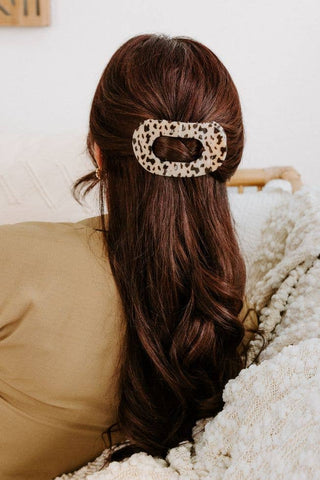 Round Flat Hair Clip | Large | Blonde Tortoise - Elle J. Boutique - TELETIES