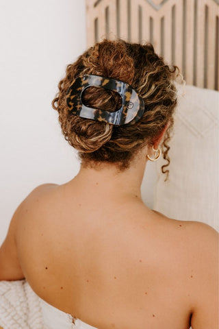 Round Flat Hair Clip | Large | Tortoise - Elle J. Boutique - TELETIES