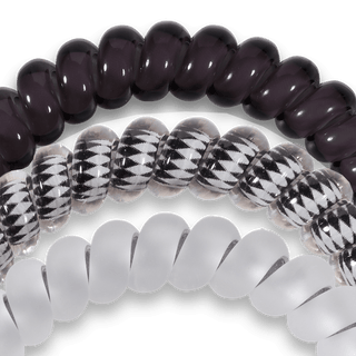 Spiral Hair Coils | Small | Silver Flames Hair Ties - Elle J. Boutique - TELETIES