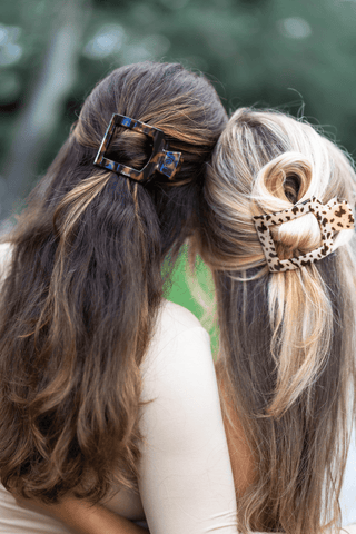 Square Flat Hair Clip | Med. | Tortoise - Elle J. Boutique - TELETIES