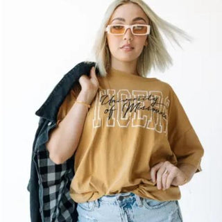 University of Missouri Band Tee in Vegas Gold - Elle J. Boutique - Gameday Social
