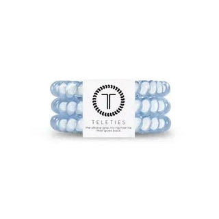 Washed Denim Small Spiral Hair Coils/Hair Ties